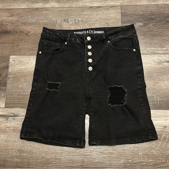 Sears Roebuck & Co. Women's Black Bermuda Shorts Size 12 - Picture 1 of 7